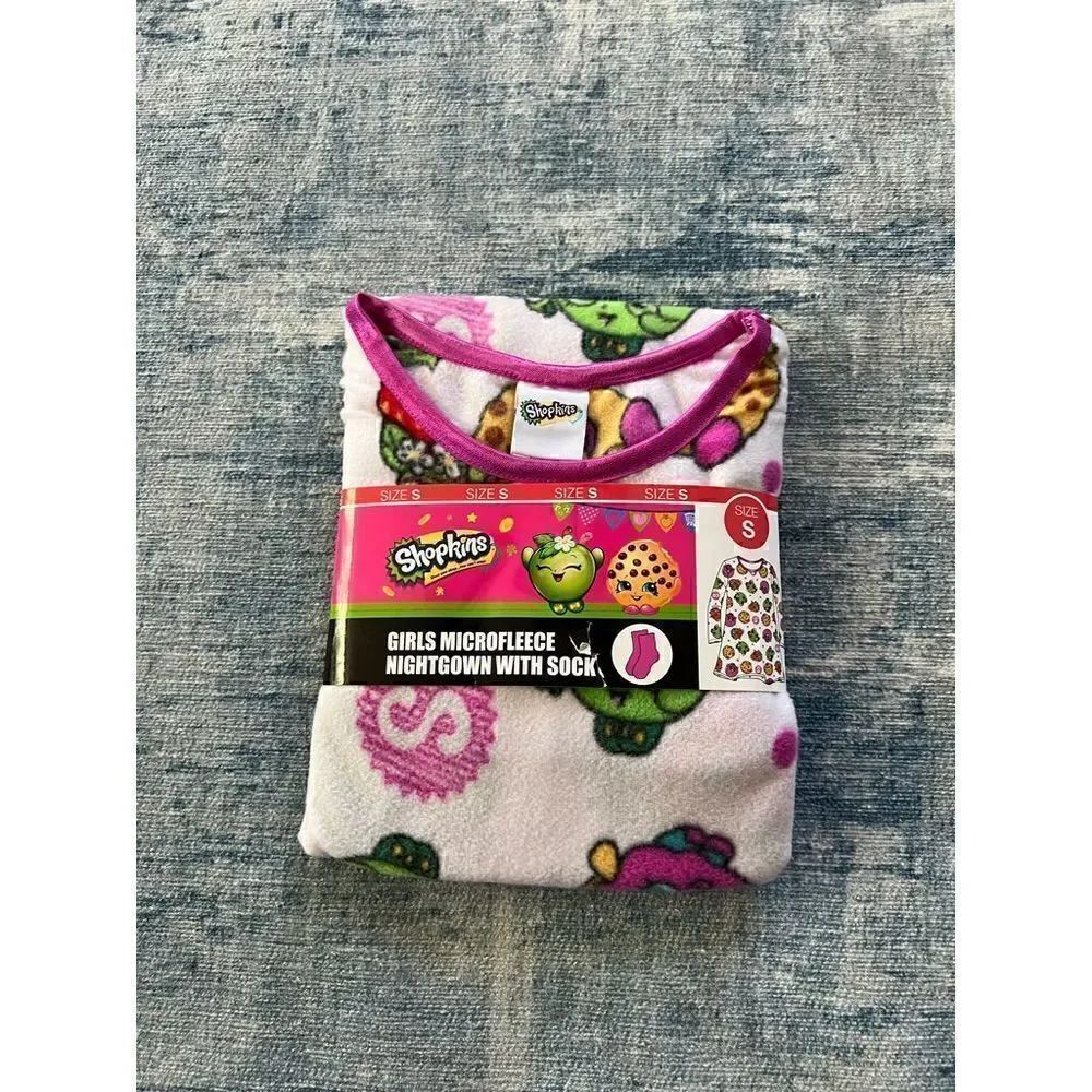 NEW! Moose Shopkins Girls Microfleece Nightgown Small